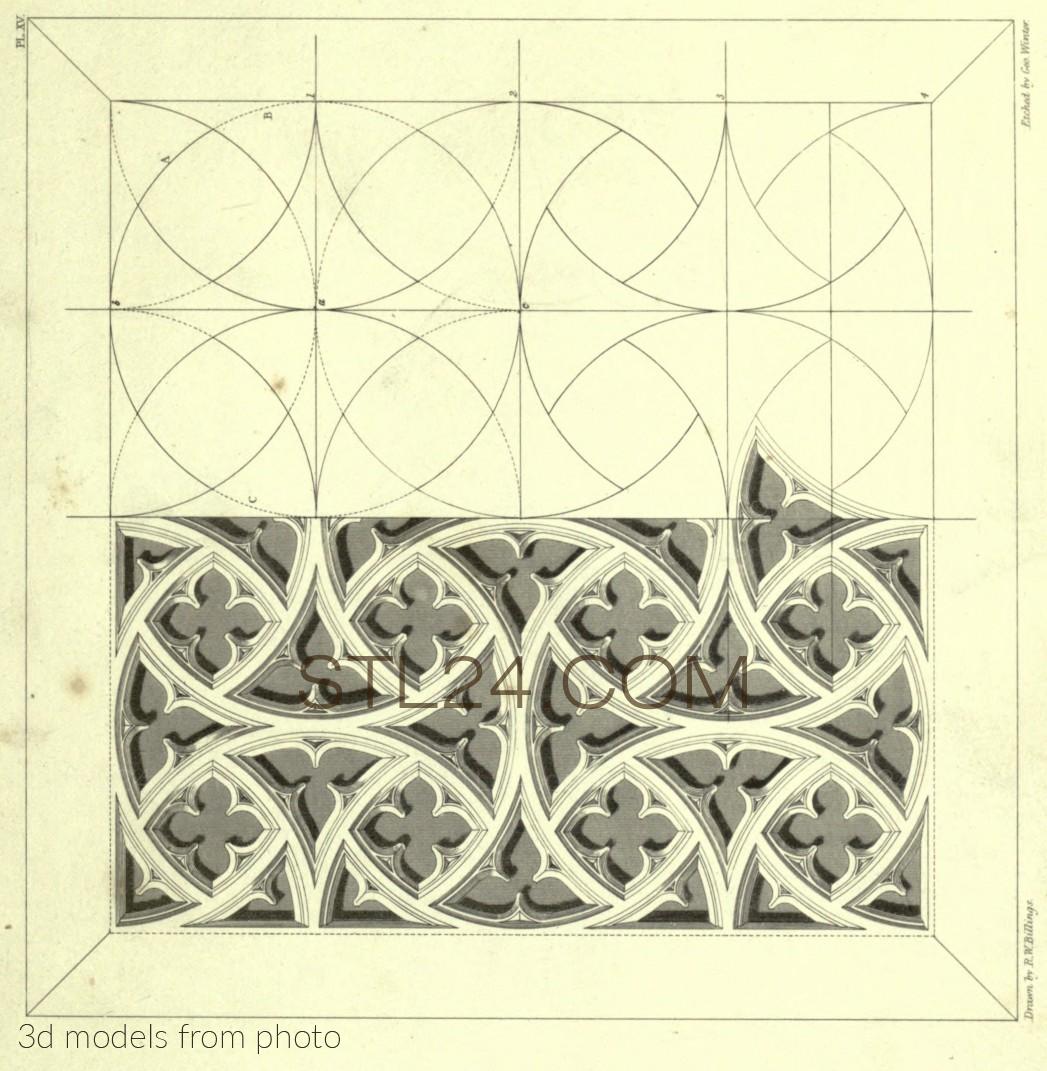 Панели резные (CARVED PANEL_0595 -  | 3D model 3DSMAX / OBJ / STL) 3D модель для ЧПУ станка